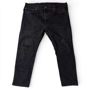 Levi's 502 Taper Fit Jeans Mens Actual Size 40x28 Black Denim 29507-0001
